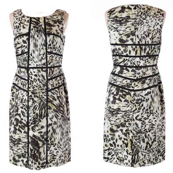 ANN TAYLOR Leopard Print Sheath Dress 2 Animal Print Sleeveless $169 - Picture 1 of 4